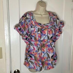 Short sleeved printed blouse